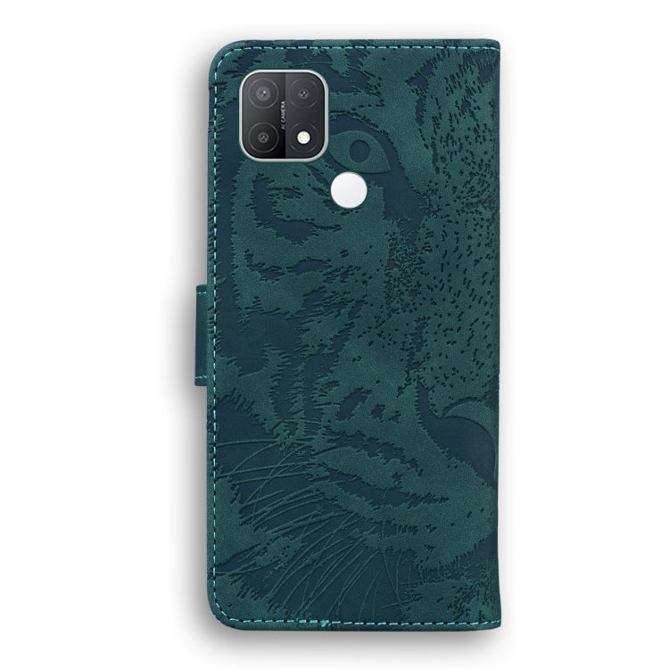 For OPPO A15 / A15S Tiger Embossing Pattern Horizontal Flip Leather Case with Holder & Card Slots & Wallet