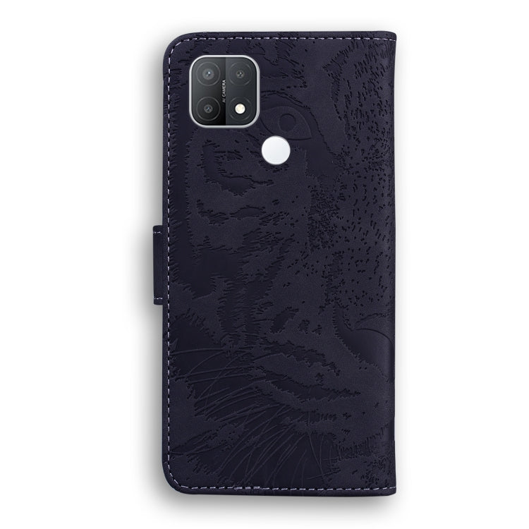 For OPPO A15 / A15S Tiger Embossing Pattern Horizontal Flip Leather Case with Holder & Card Slots & Wallet