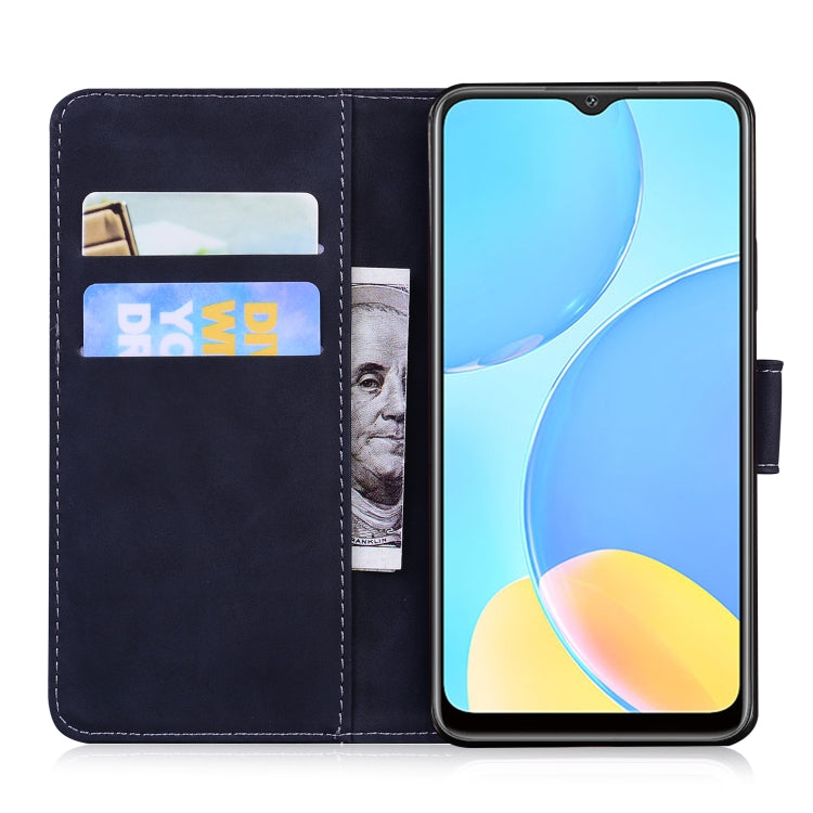 For OPPO A15 / A15S Tiger Embossing Pattern Horizontal Flip Leather Case with Holder & Card Slots & Wallet