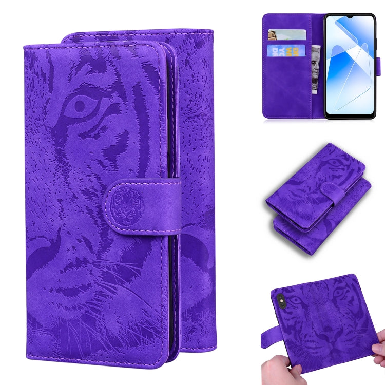 For OPPO Realme V11 5G Tiger Embossing Pattern Horizontal Flip Leather Case with Holder & Card Slots & Wallet