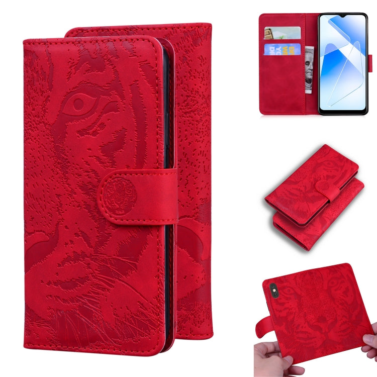For OPPO Realme V11 5G Tiger Embossing Pattern Horizontal Flip Leather Case with Holder & Card Slots & Wallet