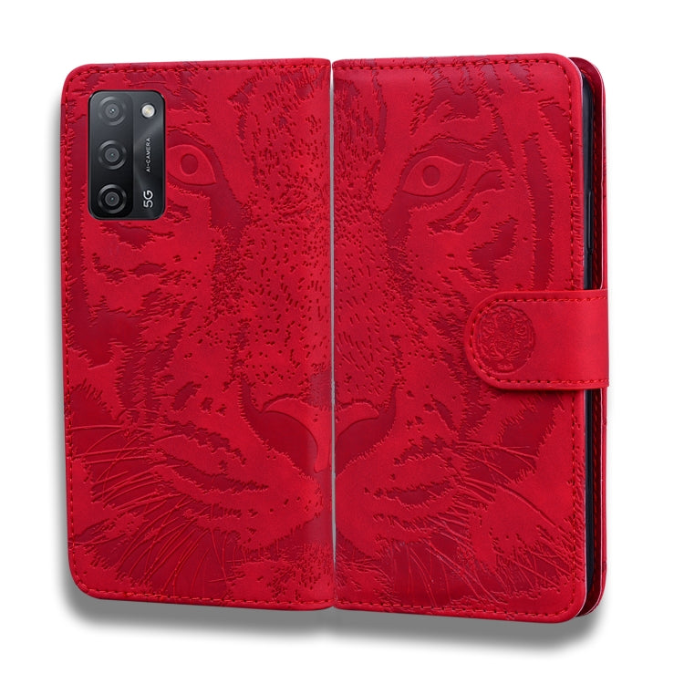 For OPPO Realme V11 5G Tiger Embossing Pattern Horizontal Flip Leather Case with Holder & Card Slots & Wallet