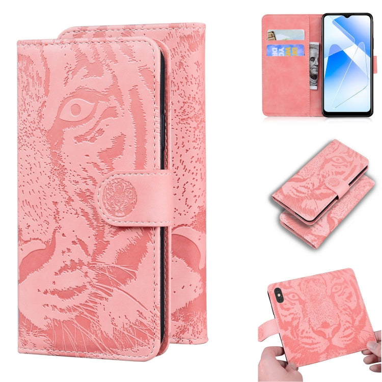 For OPPO Realme V11 5G Tiger Embossing Pattern Horizontal Flip Leather Case with Holder & Card Slots & Wallet