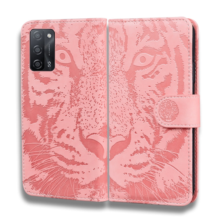For OPPO Realme V11 5G Tiger Embossing Pattern Horizontal Flip Leather Case with Holder & Card Slots & Wallet