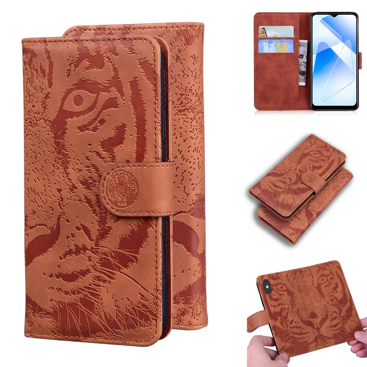 For OPPO Realme V11 5G Tiger Embossing Pattern Horizontal Flip Leather Case with Holder & Card Slots & Wallet