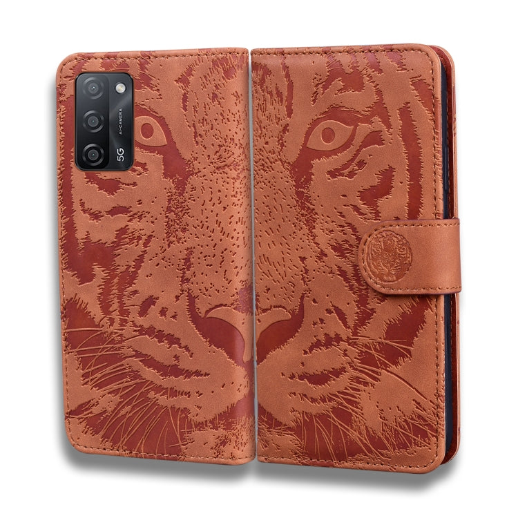 For OPPO Realme V11 5G Tiger Embossing Pattern Horizontal Flip Leather Case with Holder & Card Slots & Wallet