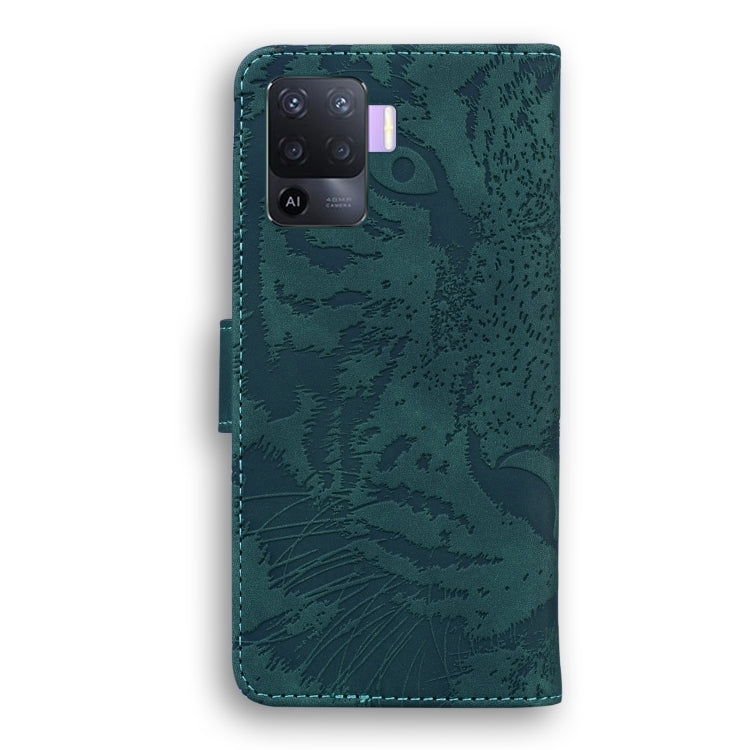 For OPPO A94 4G / F19 Pro Tiger Embossing Pattern Horizontal Flip Leather Case with Holder & Card Slots & Wallet