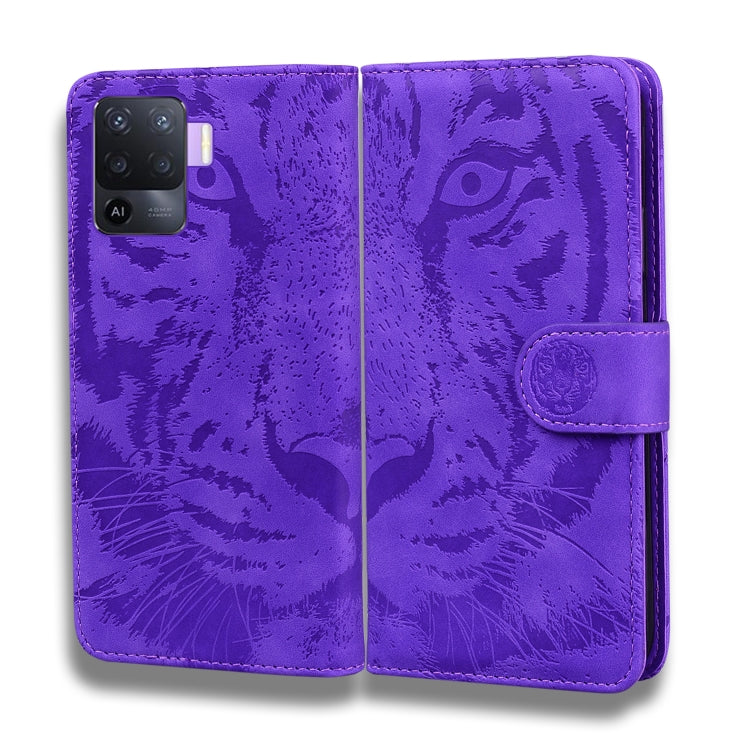 For OPPO A94 4G / F19 Pro Tiger Embossing Pattern Horizontal Flip Leather Case with Holder & Card Slots & Wallet