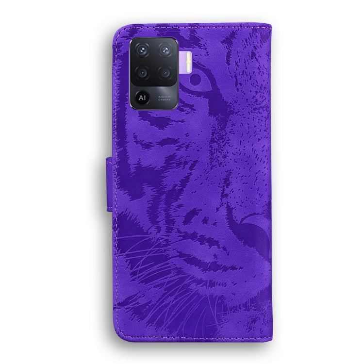For OPPO A94 4G / F19 Pro Tiger Embossing Pattern Horizontal Flip Leather Case with Holder & Card Slots & Wallet