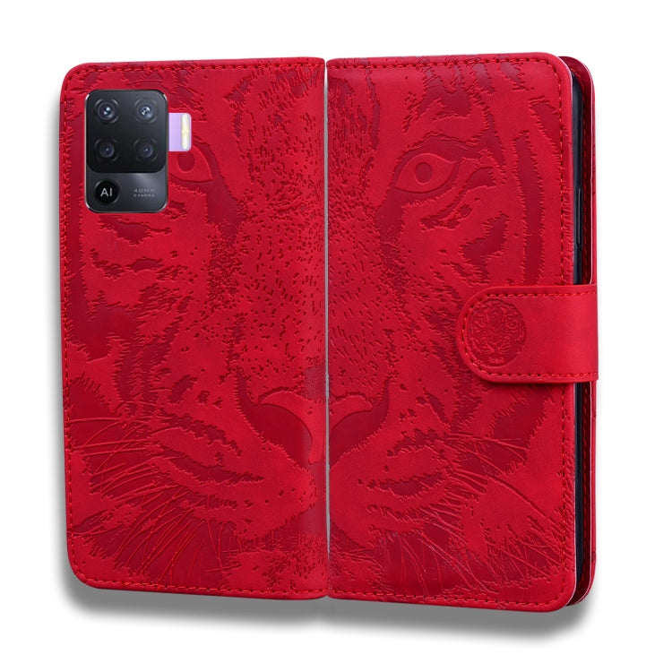 For OPPO A94 4G / F19 Pro Tiger Embossing Pattern Horizontal Flip Leather Case with Holder & Card Slots & Wallet