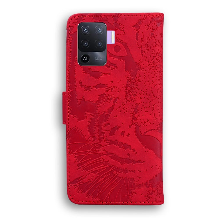 For OPPO A94 4G / F19 Pro Tiger Embossing Pattern Horizontal Flip Leather Case with Holder & Card Slots & Wallet