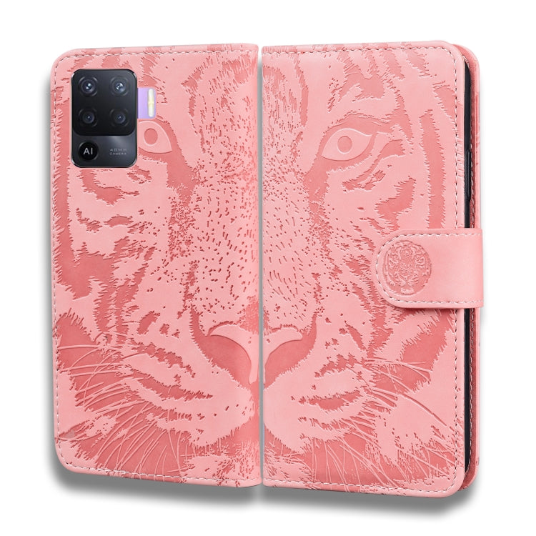 For OPPO A94 4G / F19 Pro Tiger Embossing Pattern Horizontal Flip Leather Case with Holder & Card Slots & Wallet