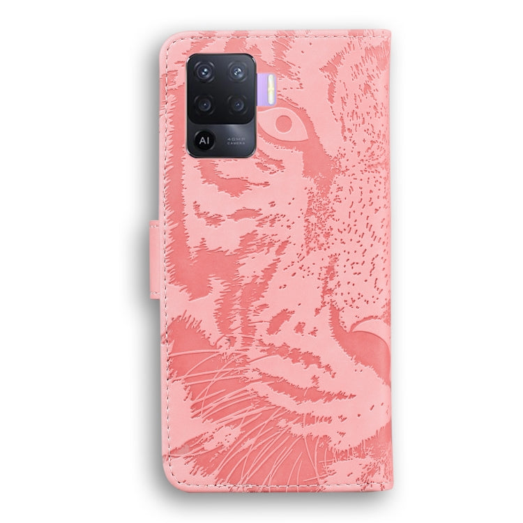 For OPPO A94 4G / F19 Pro Tiger Embossing Pattern Horizontal Flip Leather Case with Holder & Card Slots & Wallet