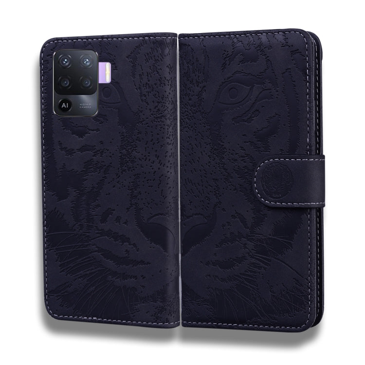 For OPPO A94 4G / F19 Pro Tiger Embossing Pattern Horizontal Flip Leather Case with Holder & Card Slots & Wallet