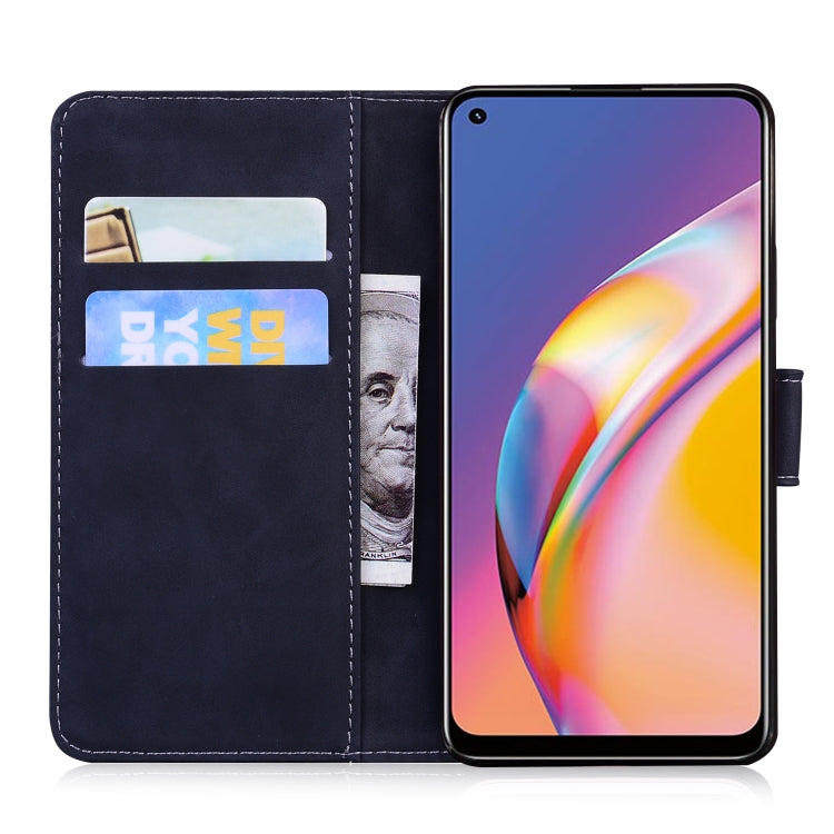 For OPPO A94 4G / F19 Pro Tiger Embossing Pattern Horizontal Flip Leather Case with Holder & Card Slots & Wallet