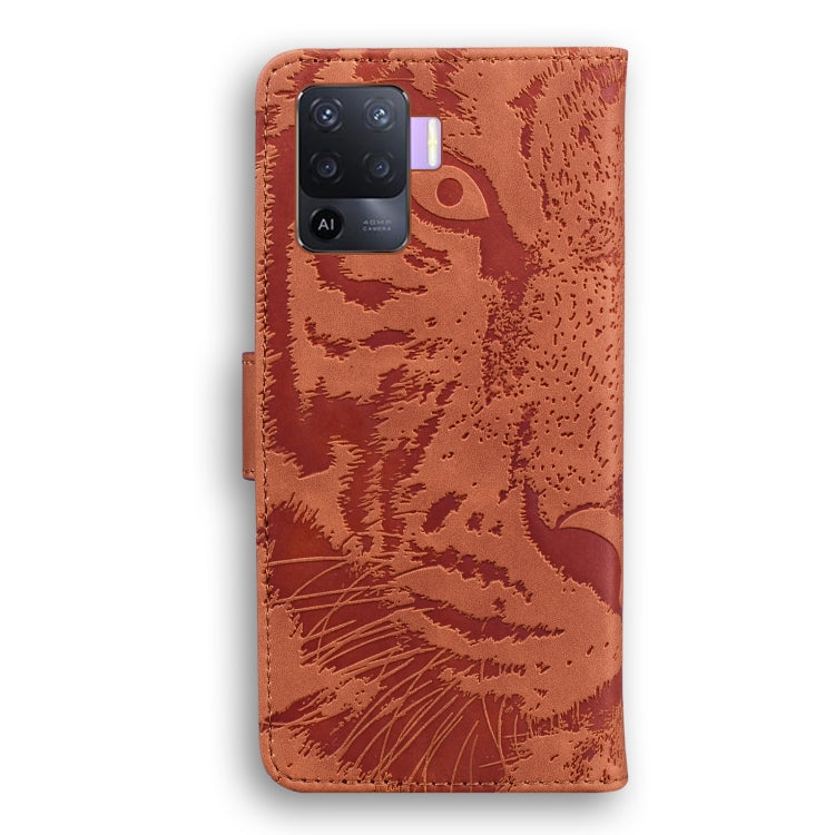 For OPPO A94 4G / F19 Pro Tiger Embossing Pattern Horizontal Flip Leather Case with Holder & Card Slots & Wallet