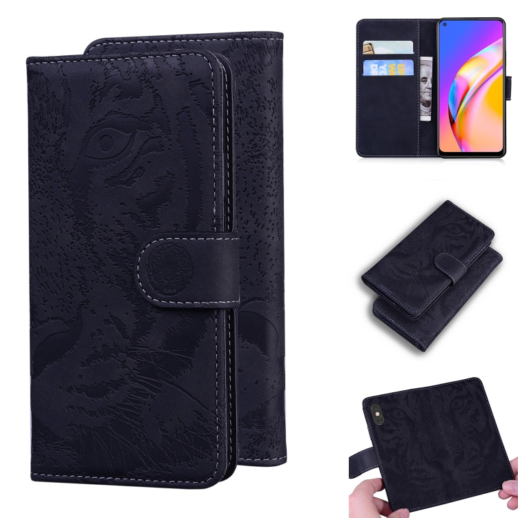 For OPPO A94 5G / F19 Pro Plus 5G Tiger Embossing Pattern Horizontal Flip Leather Case with Holder & Card Slots & Wallet