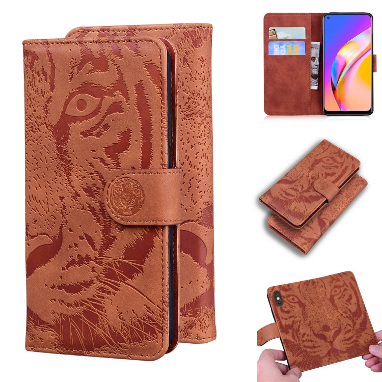 For OPPO A94 5G / F19 Pro Plus 5G Tiger Embossing Pattern Horizontal Flip Leather Case with Holder & Card Slots & Wallet