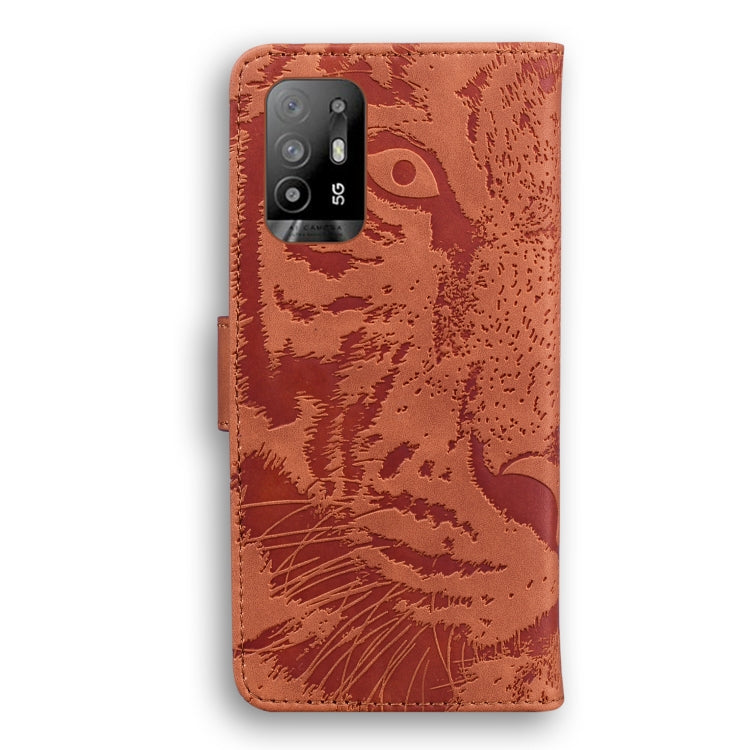 For OPPO A94 5G / F19 Pro Plus 5G Tiger Embossing Pattern Horizontal Flip Leather Case with Holder & Card Slots & Wallet