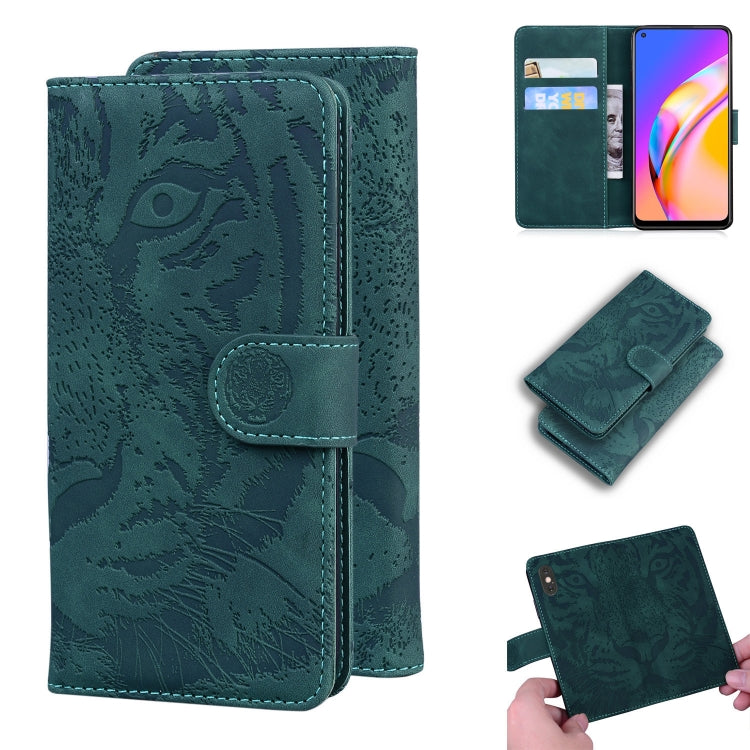 For OPPO Reno5 Z Tiger Embossing Pattern Horizontal Flip Leather Case with Holder & Card Slots & Wallet