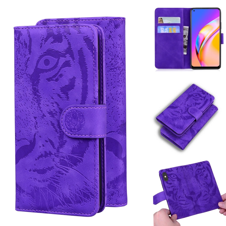 For OPPO Reno5 Z Tiger Embossing Pattern Horizontal Flip Leather Case with Holder & Card Slots & Wallet