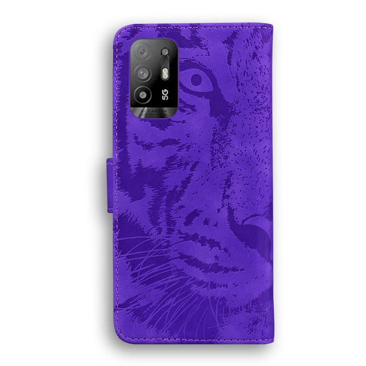 For OPPO Reno5 Z Tiger Embossing Pattern Horizontal Flip Leather Case with Holder & Card Slots & Wallet