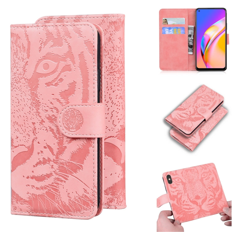 For OPPO Reno5 Z Tiger Embossing Pattern Horizontal Flip Leather Case with Holder & Card Slots & Wallet