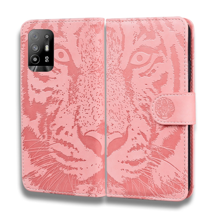 For OPPO Reno5 Z Tiger Embossing Pattern Horizontal Flip Leather Case with Holder & Card Slots & Wallet