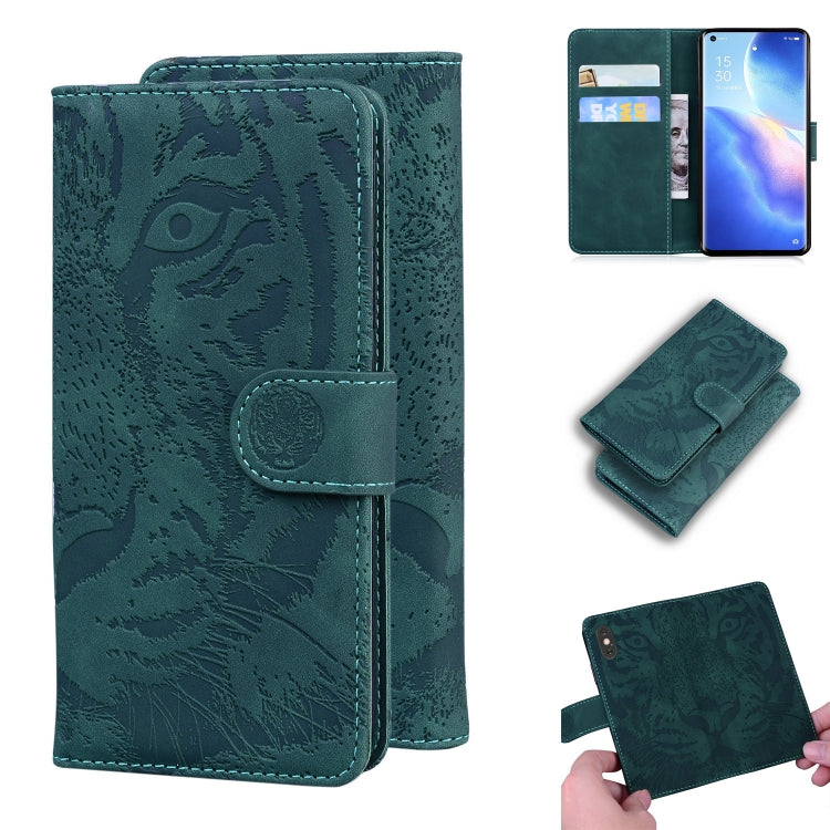 For OPPO Find X3 Neo / Reno5 Pro+ 5G Tiger Embossing Pattern Horizontal Flip Leather Case with Holder & Card Slots & Wallet