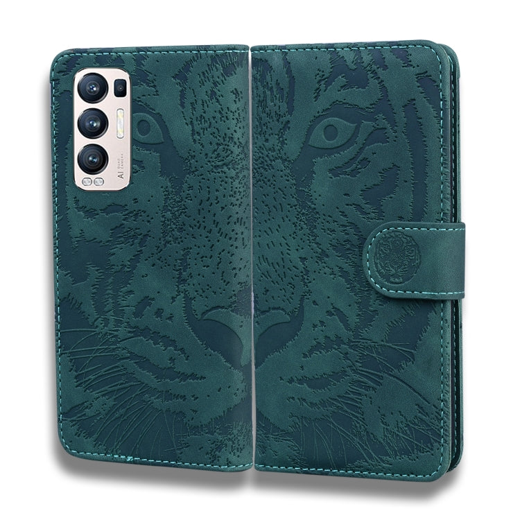 For OPPO Find X3 Neo / Reno5 Pro+ 5G Tiger Embossing Pattern Horizontal Flip Leather Case with Holder & Card Slots & Wallet