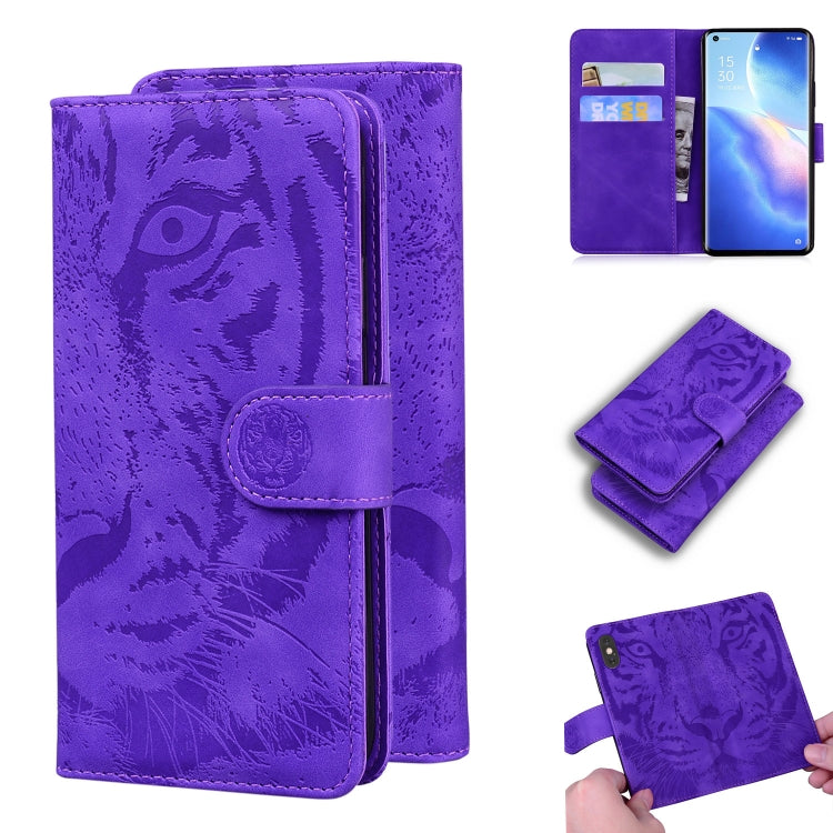 For OPPO Find X3 Neo / Reno5 Pro+ 5G Tiger Embossing Pattern Horizontal Flip Leather Case with Holder & Card Slots & Wallet