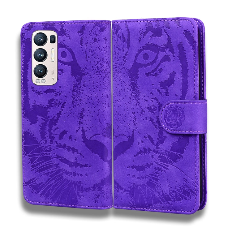 For OPPO Find X3 Neo / Reno5 Pro+ 5G Tiger Embossing Pattern Horizontal Flip Leather Case with Holder & Card Slots & Wallet
