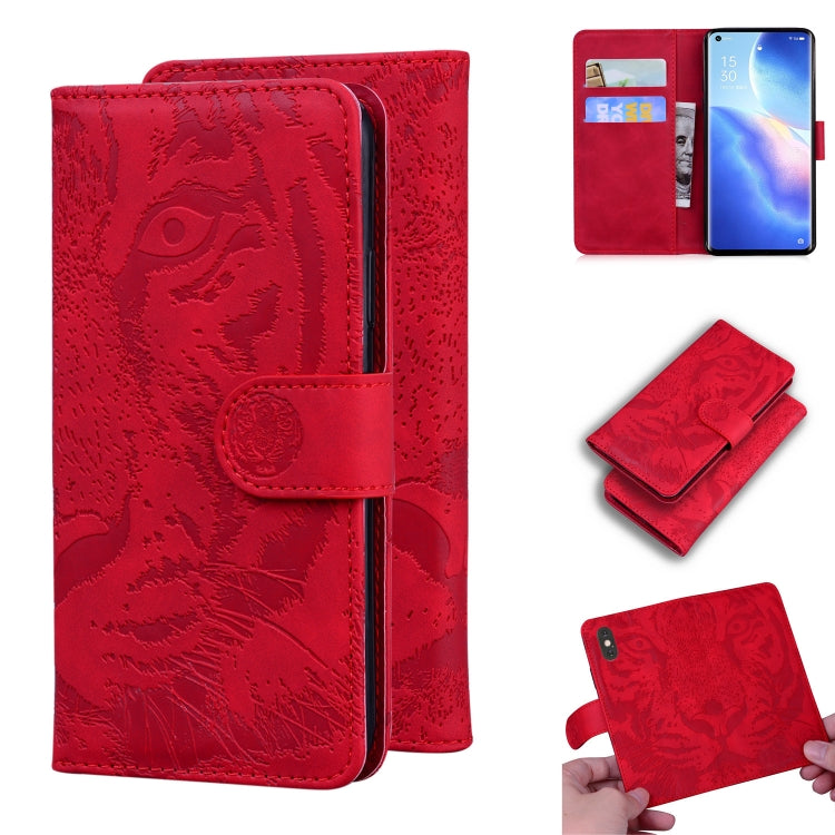 For OPPO Find X3 Neo / Reno5 Pro+ 5G Tiger Embossing Pattern Horizontal Flip Leather Case with Holder & Card Slots & Wallet