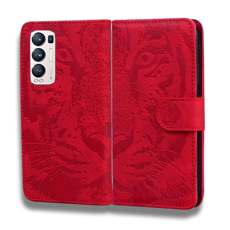 For OPPO Find X3 Neo / Reno5 Pro+ 5G Tiger Embossing Pattern Horizontal Flip Leather Case with Holder & Card Slots & Wallet