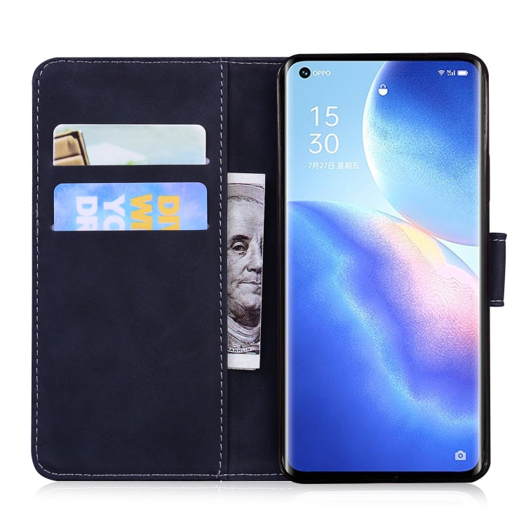 For OPPO Find X3 Neo / Reno5 Pro+ 5G Tiger Embossing Pattern Horizontal Flip Leather Case with Holder & Card Slots & Wallet