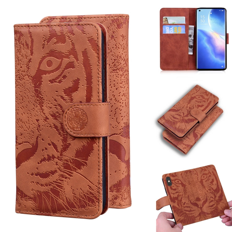 For OPPO Find X3 Neo / Reno5 Pro+ 5G Tiger Embossing Pattern Horizontal Flip Leather Case with Holder & Card Slots & Wallet