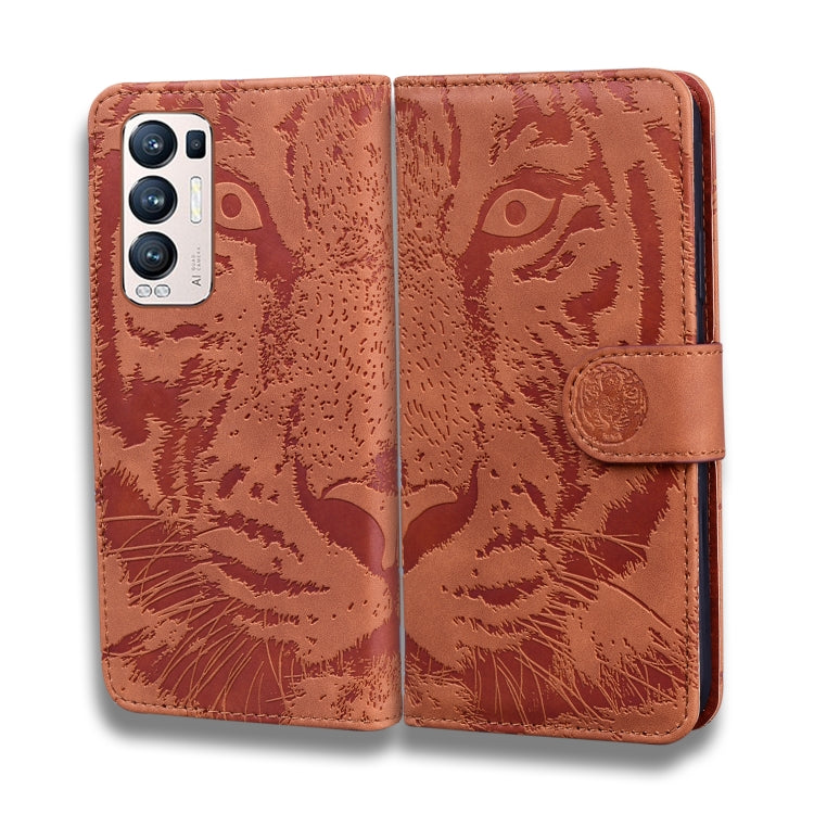 For OPPO Find X3 Neo / Reno5 Pro+ 5G Tiger Embossing Pattern Horizontal Flip Leather Case with Holder & Card Slots & Wallet