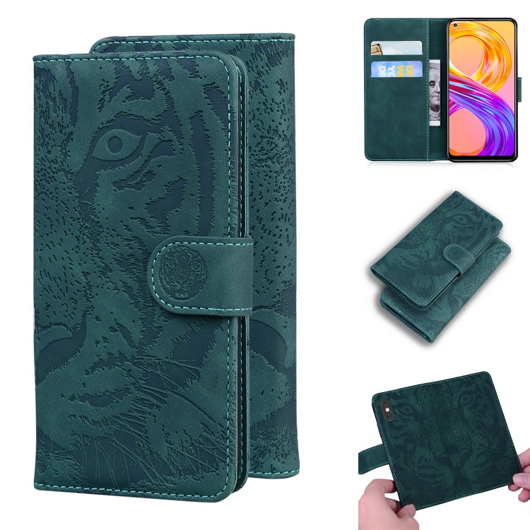 For OPPO Realme 8 / Realme 8 Pro Tiger Embossing Pattern Horizontal Flip Leather Case with Holder & Card Slots & Wallet