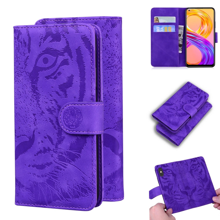 For OPPO Realme 8 / Realme 8 Pro Tiger Embossing Pattern Horizontal Flip Leather Case with Holder & Card Slots & Wallet