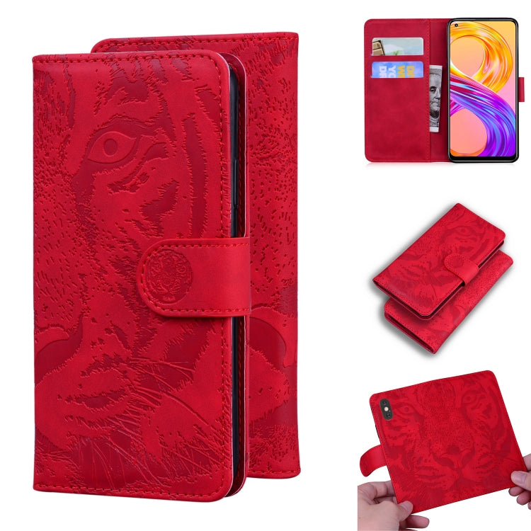For OPPO Realme 8 / Realme 8 Pro Tiger Embossing Pattern Horizontal Flip Leather Case with Holder & Card Slots & Wallet