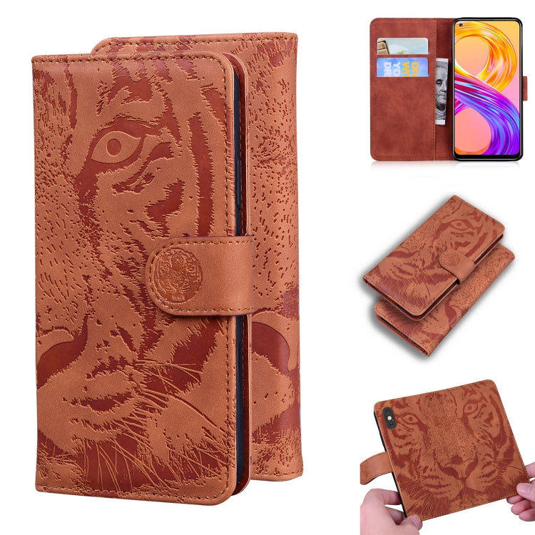 For OPPO Realme 8 / Realme 8 Pro Tiger Embossing Pattern Horizontal Flip Leather Case with Holder & Card Slots & Wallet