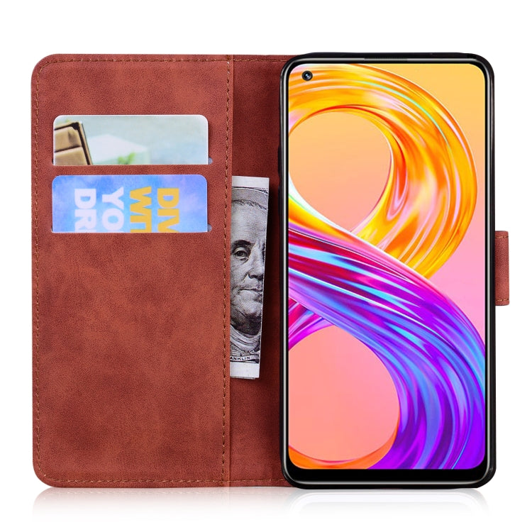 For OPPO Realme 8 / Realme 8 Pro Tiger Embossing Pattern Horizontal Flip Leather Case with Holder & Card Slots & Wallet