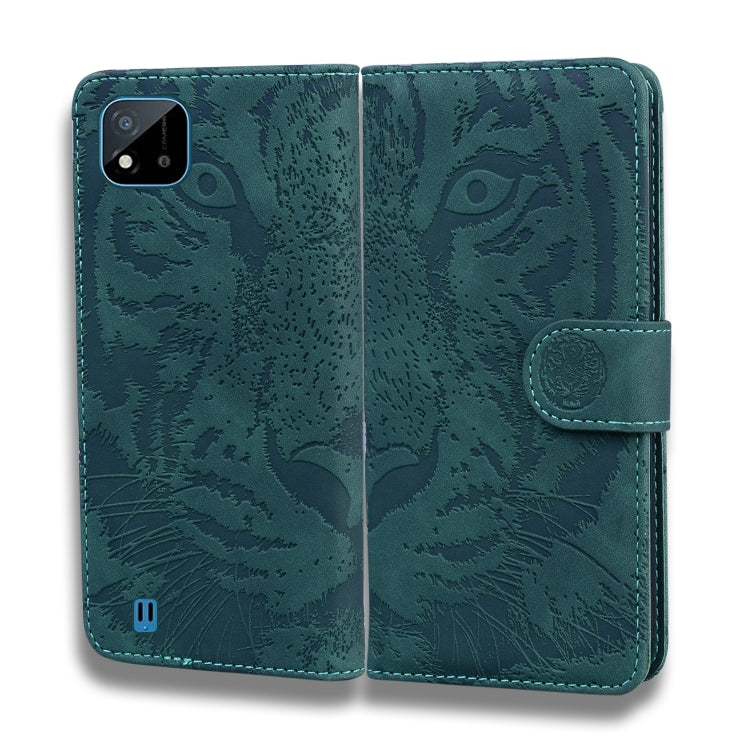 For OPPO Realme C20 Tiger Embossing Pattern Horizontal Flip Leather Case with Holder & Card Slots & Wallet