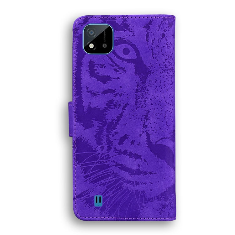 For OPPO Realme C20 Tiger Embossing Pattern Horizontal Flip Leather Case with Holder & Card Slots & Wallet