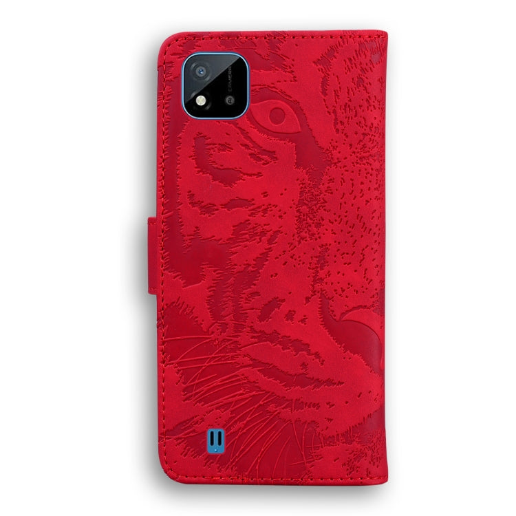 For OPPO Realme C20 Tiger Embossing Pattern Horizontal Flip Leather Case with Holder & Card Slots & Wallet