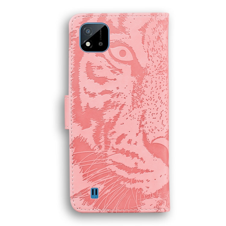 For OPPO Realme C20 Tiger Embossing Pattern Horizontal Flip Leather Case with Holder & Card Slots & Wallet