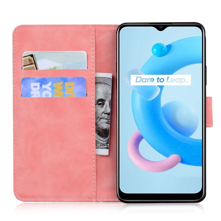 For OPPO Realme C20 Tiger Embossing Pattern Horizontal Flip Leather Case with Holder & Card Slots & Wallet