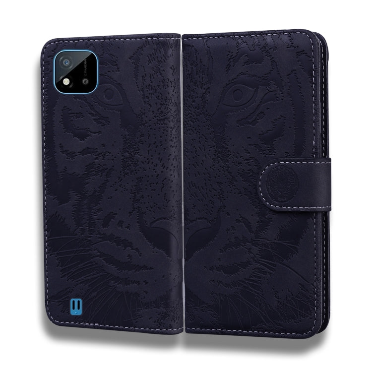 For OPPO Realme C20 Tiger Embossing Pattern Horizontal Flip Leather Case with Holder & Card Slots & Wallet