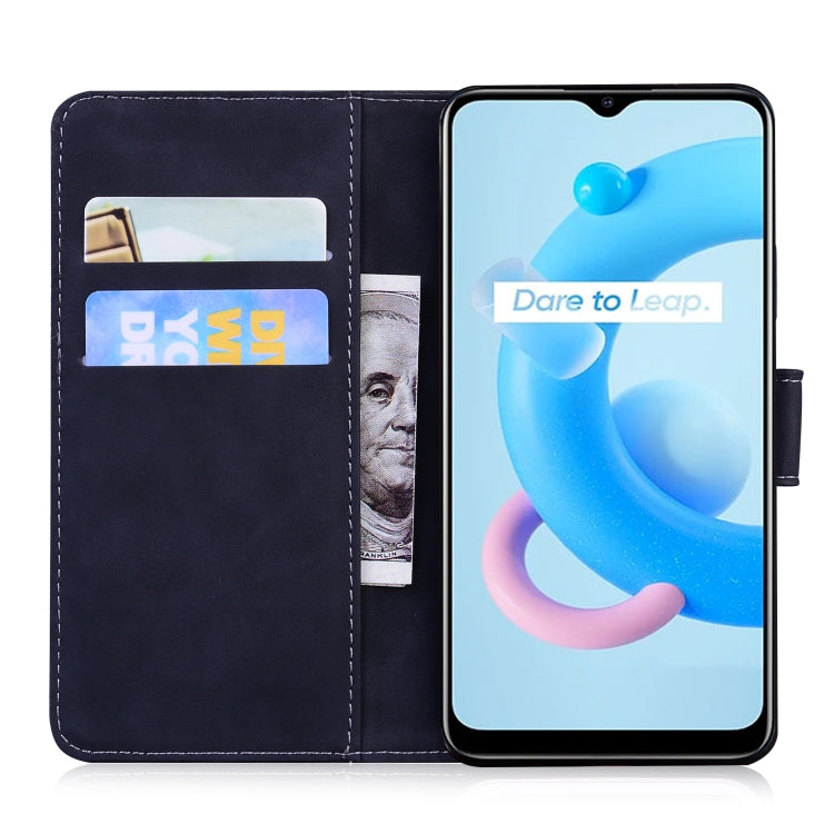 For OPPO Realme C20 Tiger Embossing Pattern Horizontal Flip Leather Case with Holder & Card Slots & Wallet