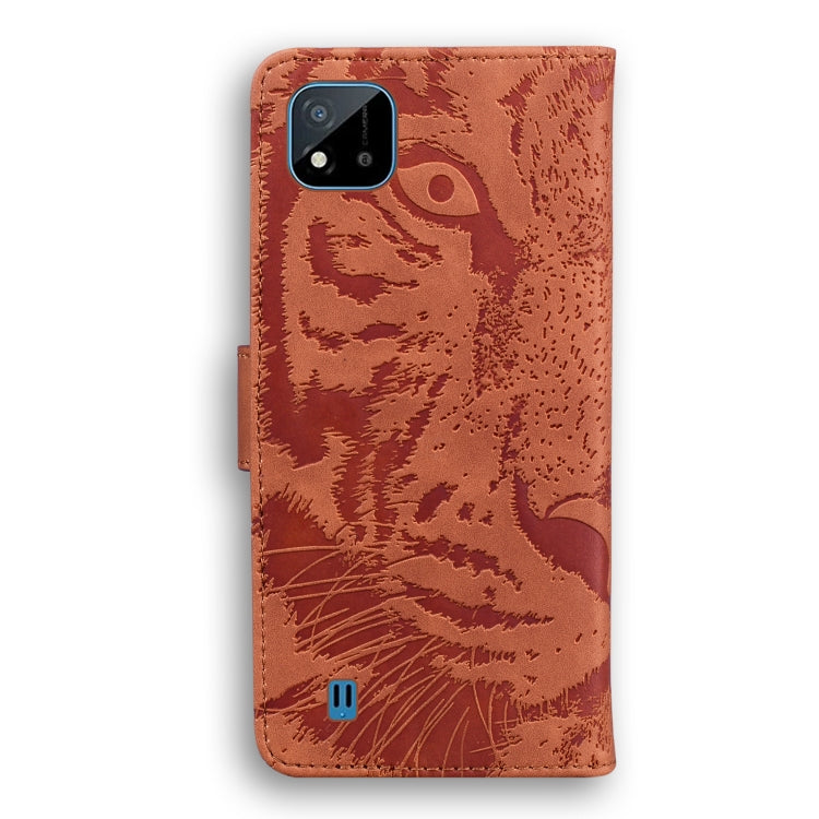 For OPPO Realme C20 Tiger Embossing Pattern Horizontal Flip Leather Case with Holder & Card Slots & Wallet